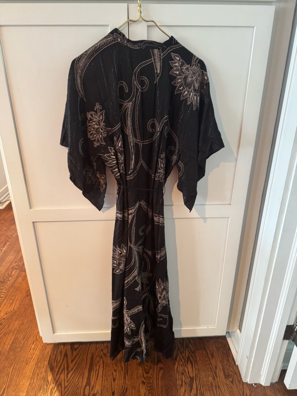 Cleobella Black Maxi Dress with Cream Floral Motif - Picture 5 of 5